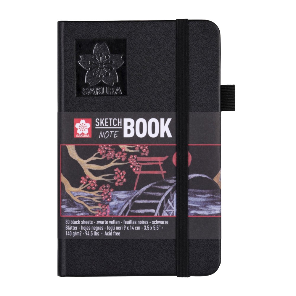 Sketch, note book - Sakura - black, 9 x 14 cm