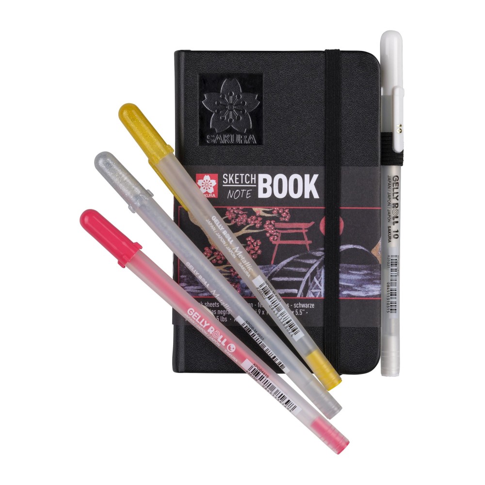 Sketch, note book - Sakura - black, 9 x 14 cm