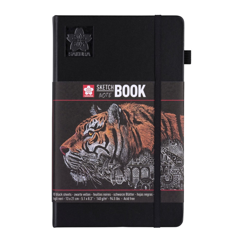 Sketch, note book - Sakura - black, 13 x 21 cm