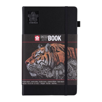 Sketch, note book - Sakura - black, 13 x 21 cm