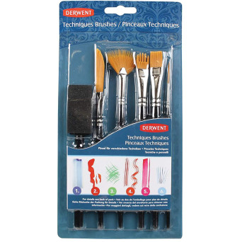 Techniques brush set - Derwent - 6 pcs.