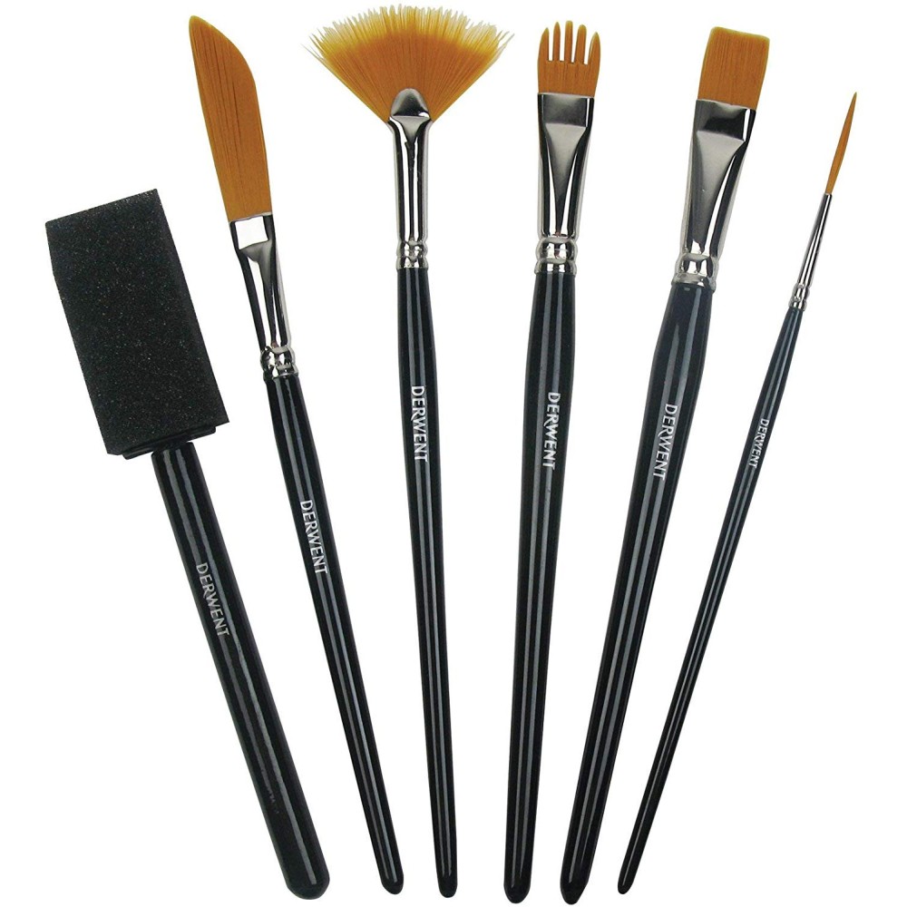 Techniques brush set - Derwent - 6 pcs.