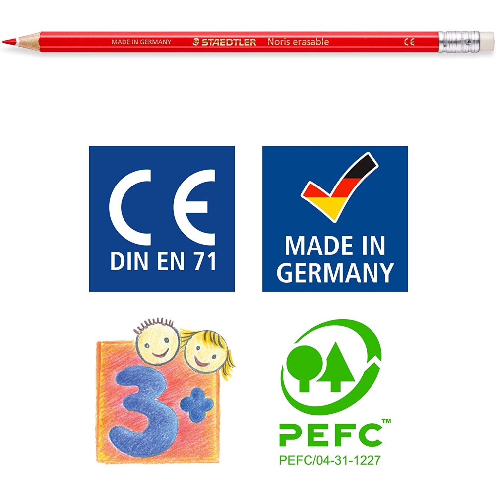 Erasable colored Noris pencils set - Staedtler - 12 colors