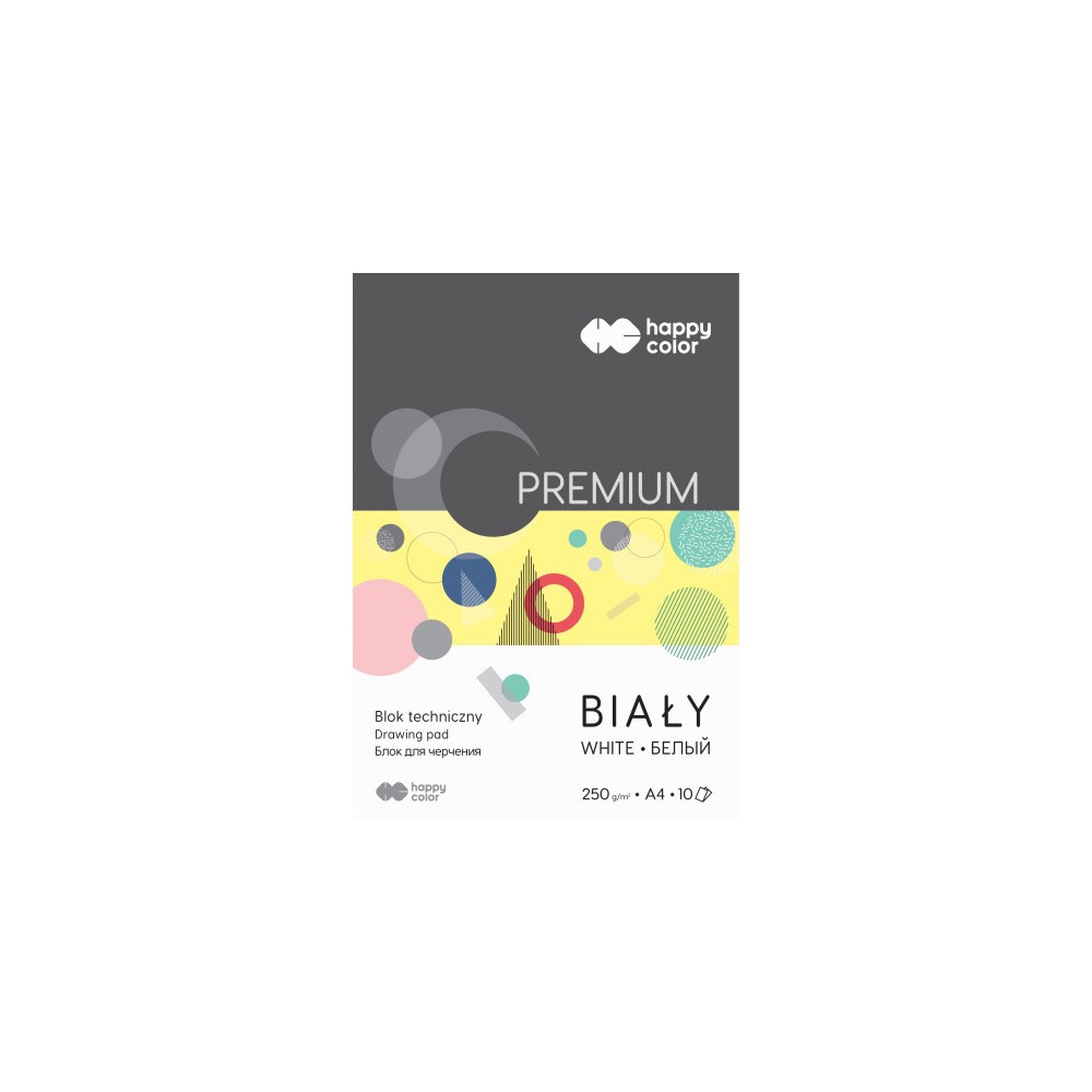 Drawing pad A4 - Happy Color - white, 250 g, 10 sheets