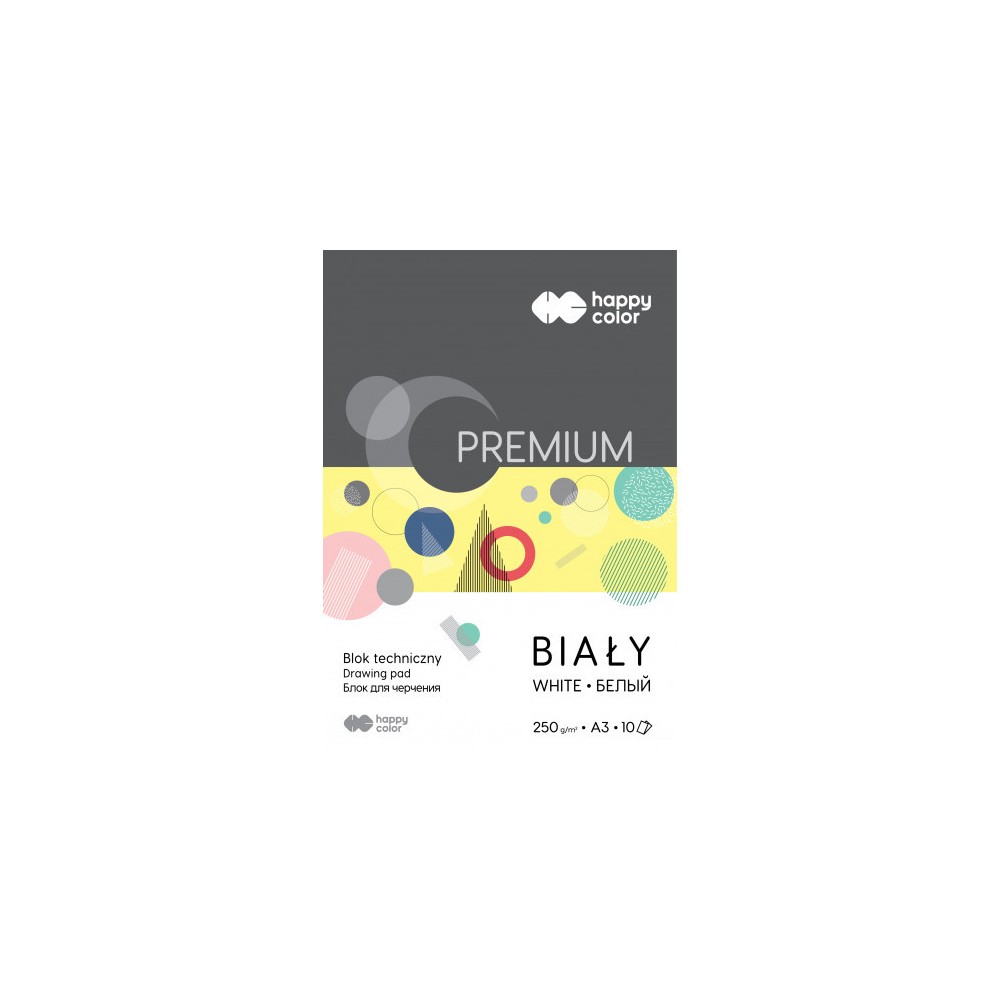 Blok techniczny Premium A3 - Happy Color - biały, 250 g, 10 ark.