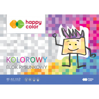 Colored Drawing pad A3 - Happy Color - 80 g, 15 sheets