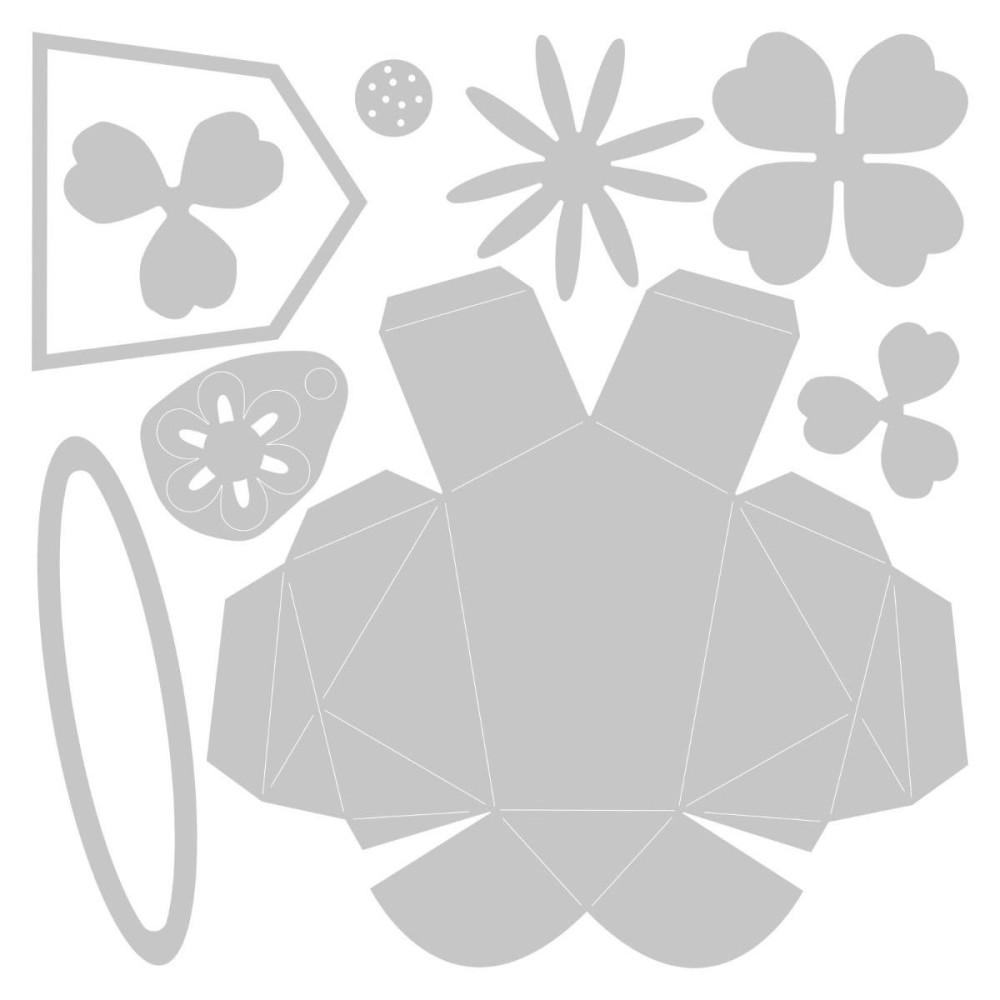 Set of Thinlits cutting dies - Sizzix - Origami Rabbit, 9 pcs.