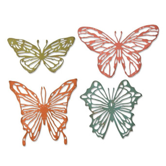 Zestaw wykrojników Thinlits - Sizzix - Scribbly Butterflies, 4 szt.