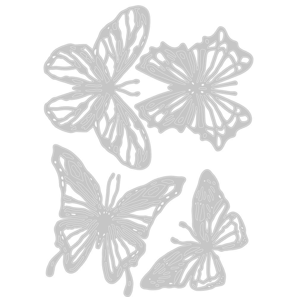 Set of Thinlits cutting dies - Sizzix - Scribbly Butterflies, 4 pcs.