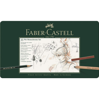 Pitt Monochrome set in metal tin - Faber-Castell - 33 pcs.
