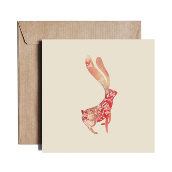 Greeting card - Pieskot - Imaginary Rabbit, 14,5 x 14,5 cm