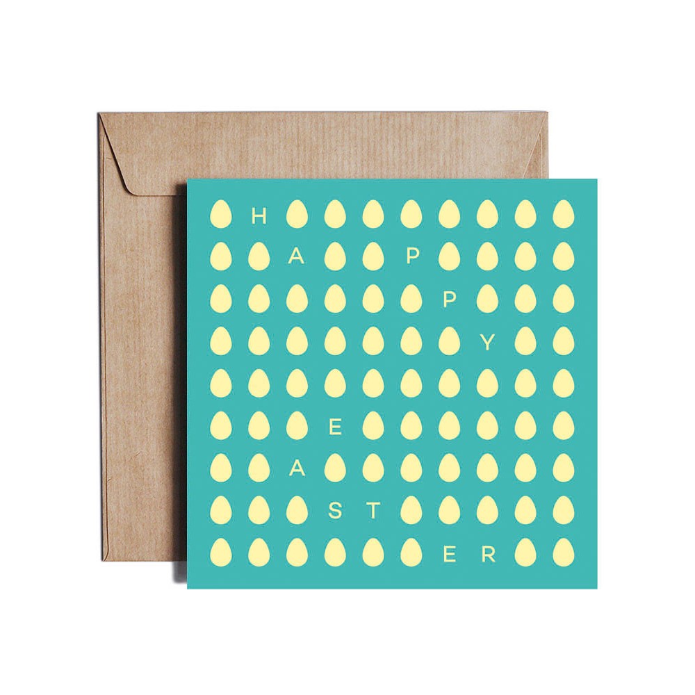 Greeting card - Pieskot - Happy Easter, 14,5 x 14,5 cm