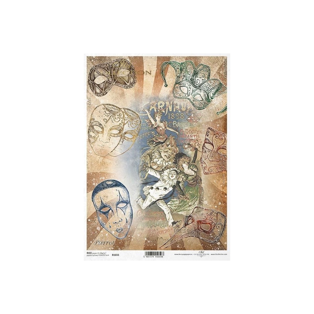 Papier do decoupage A4 - ITD Collection - ryżowy, R1655