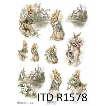 Decoupage paper A4 - ITD Collection - rice, R1578