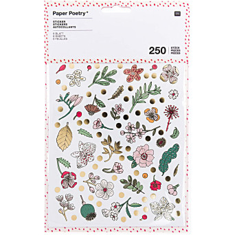Hygge stickers - Paper Poetry - flowers, 250 pcs.