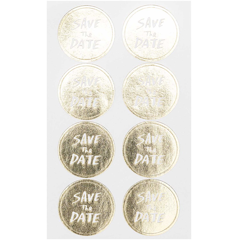 Save The Date stickers - Paper Poetry - gold, 32 pcs.
