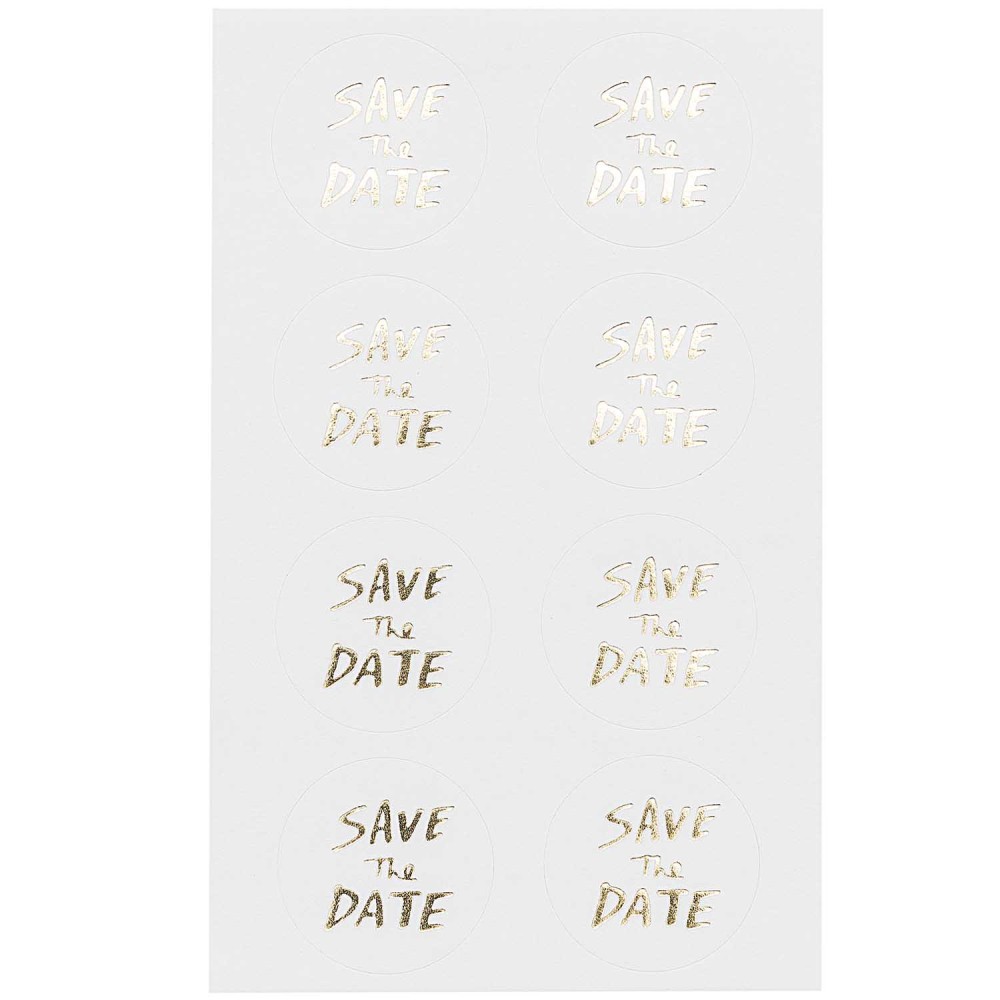 Save The Date stickers - Paper Poetry - gold, 32 pcs.