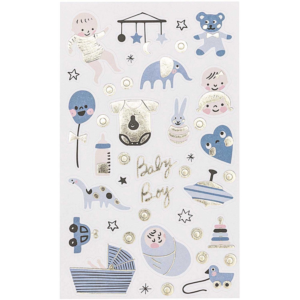 Naklejki Baby Boy - Paper Poetry - niebieskie, 100 szt.