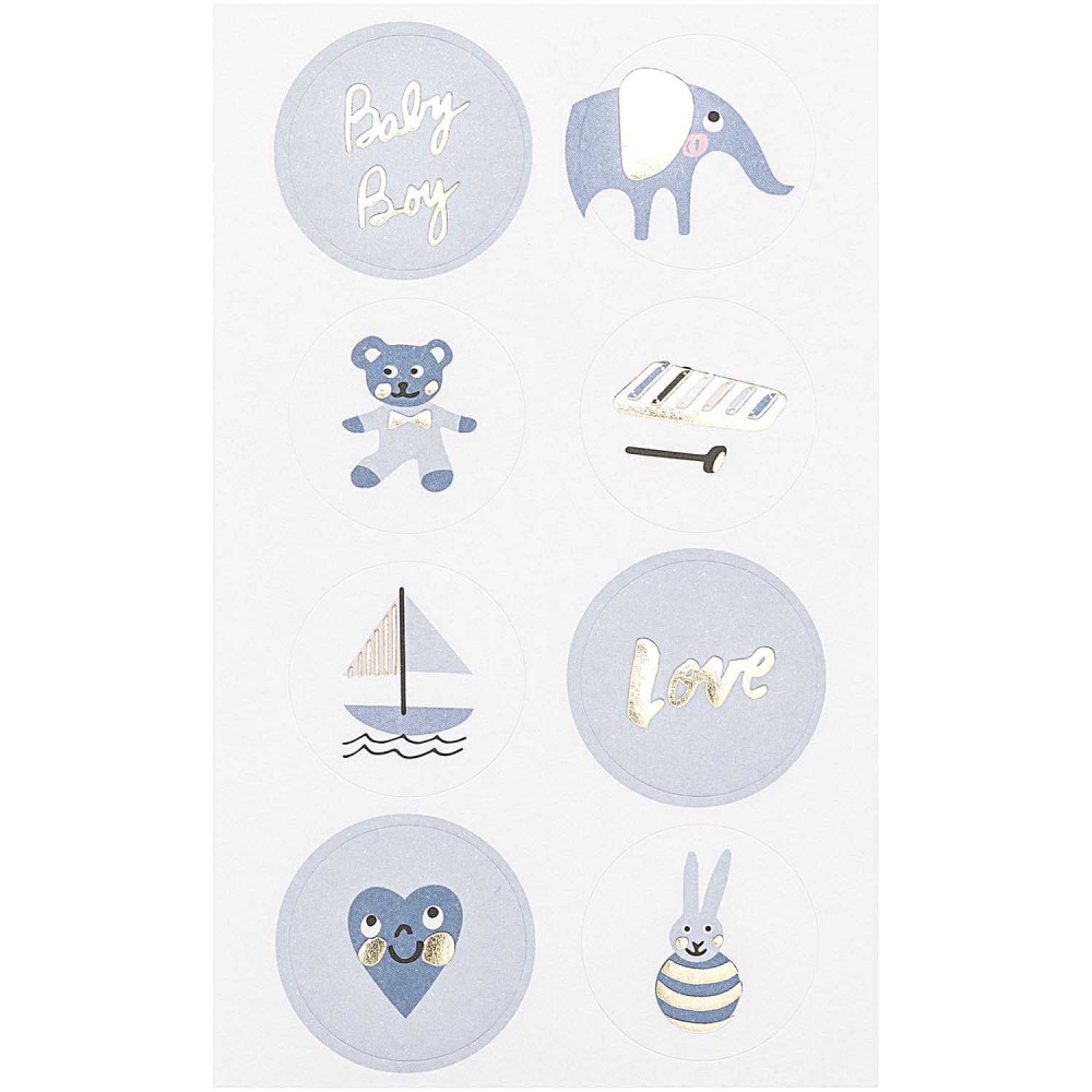 Naklejki Baby Boy - Paper Poetry - niebieskie, 100 szt.