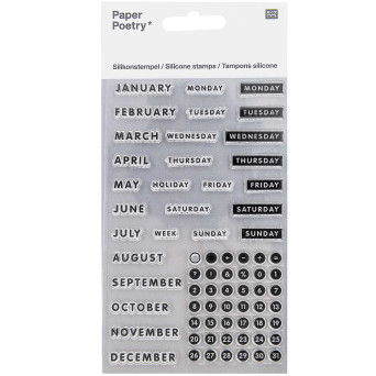 Silicone stamp set - Paper Poetry - Bullet Journal, capital letters