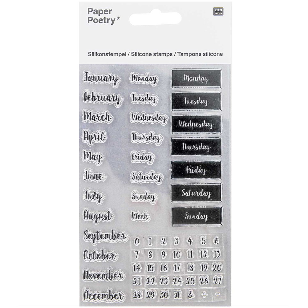 Silicone stamp set - Paper Poetry - Bullet Journal, written letters
