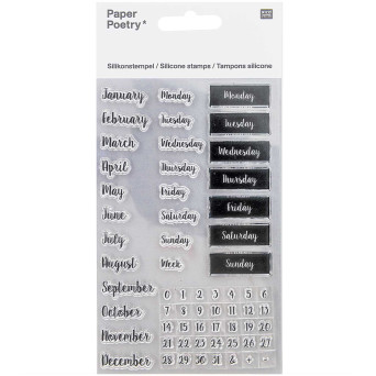 Silicone stamp set - Paper Poetry - Bullet Journal, written letters