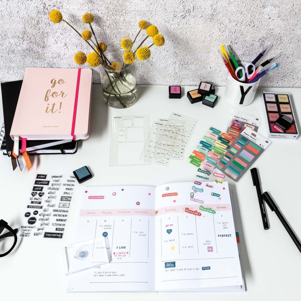 Silicone stamp set - Paper Poetry - Bullet Journal, written letters