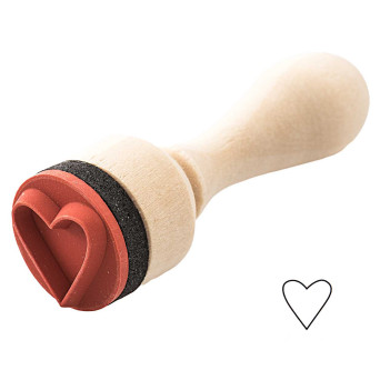 Mini stempel na drewnianym gryfie - Rico Design - Serce