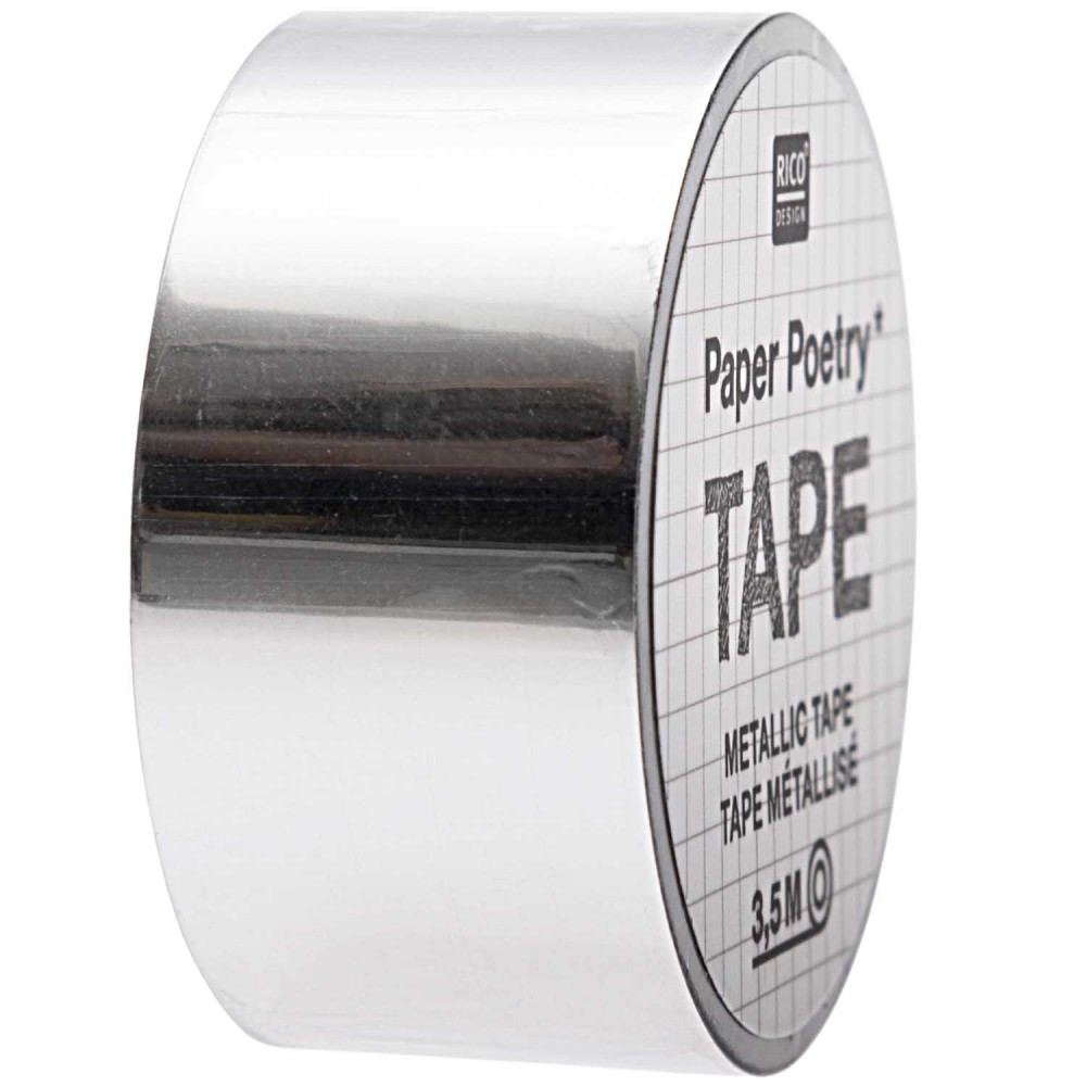 Taśma ozdobna Mirror Metallic - Paper Poetry - Silver, 19 mm x 3,5 m