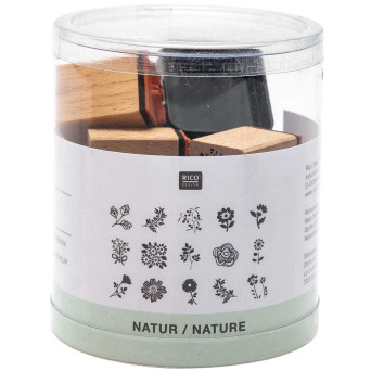 Zestaw drewnianych stempli - Rico Design - natura, 15 szt.