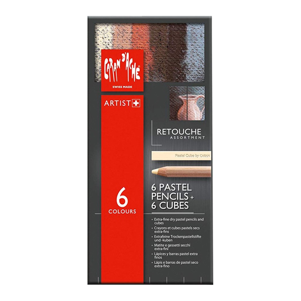 Set of dry pastel pencils and cubes Retouche - Caran d'Ache - 12 pcs.