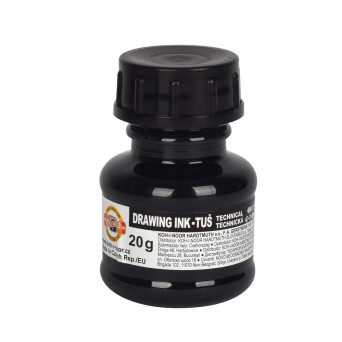 Tusz rysunkowy, kreślarski - Koh-I-Noor - czarny, 20 g
