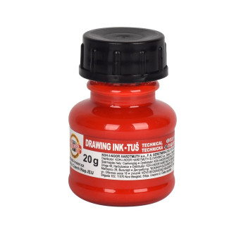 Tusz rysunkowy, kreślarski - Koh-I-Noor - czerwony, 20 g