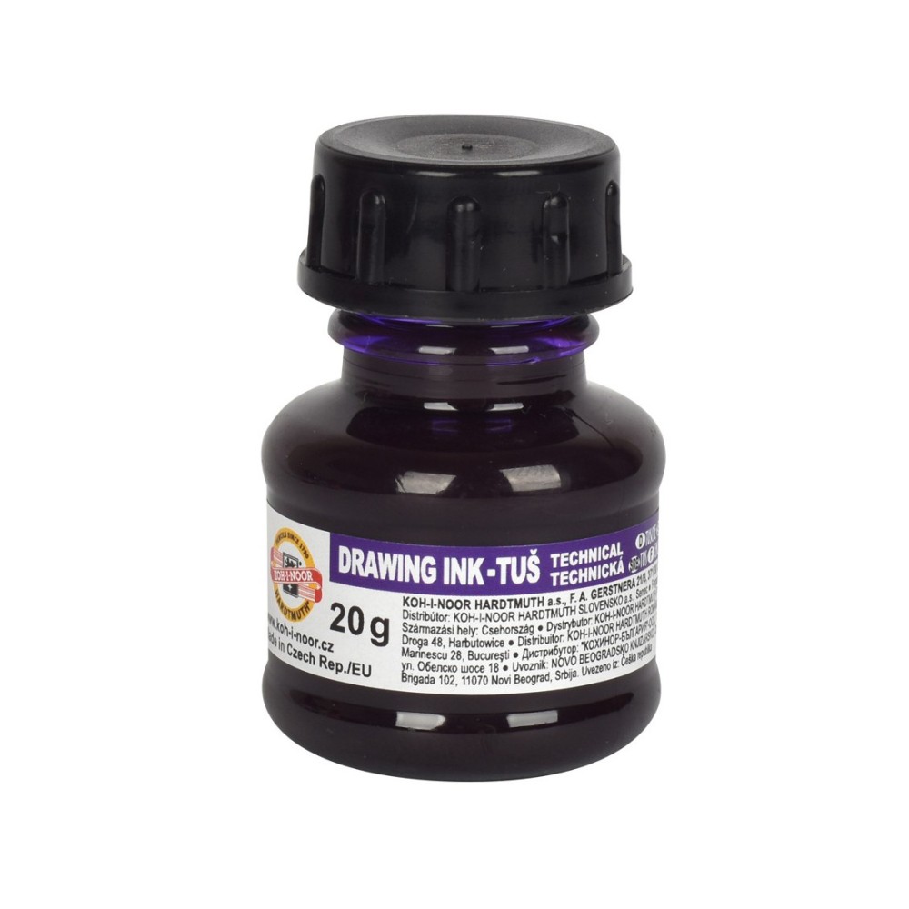 Tusz rysunkowy, kreślarski - Koh-I-Noor - fioletowy, 20 g