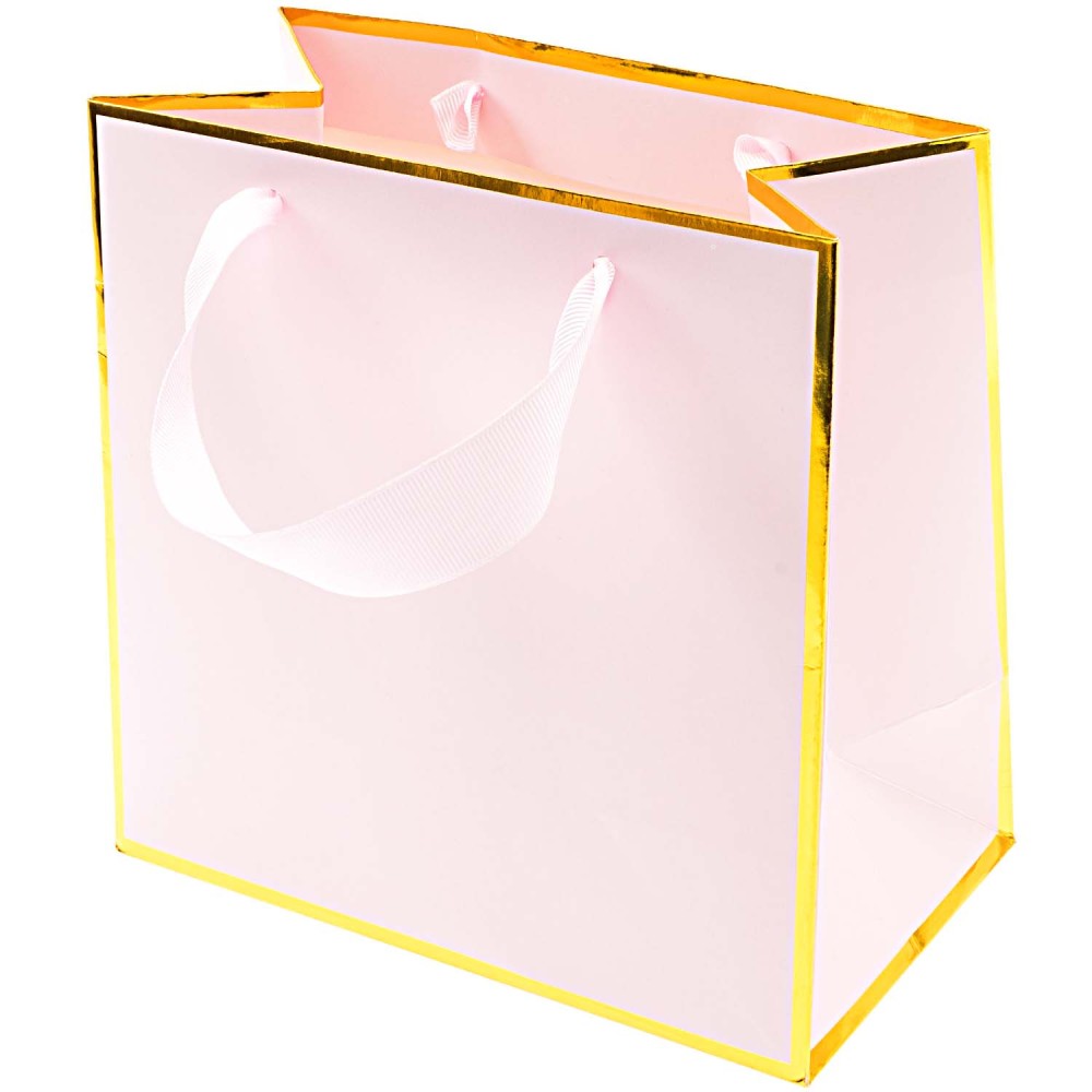 Torba prezentowa - Rico Design - różowo-złota, 18 x 18 x 10 cm