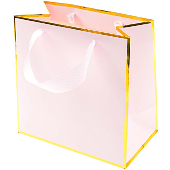 Torba prezentowa - Rico Design - różowo-złota, 18 x 18 x 10 cm