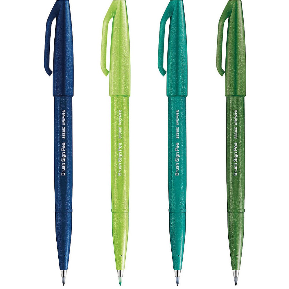 Set of artistic Brush Sign Pen - Pentel - 4 pcs.