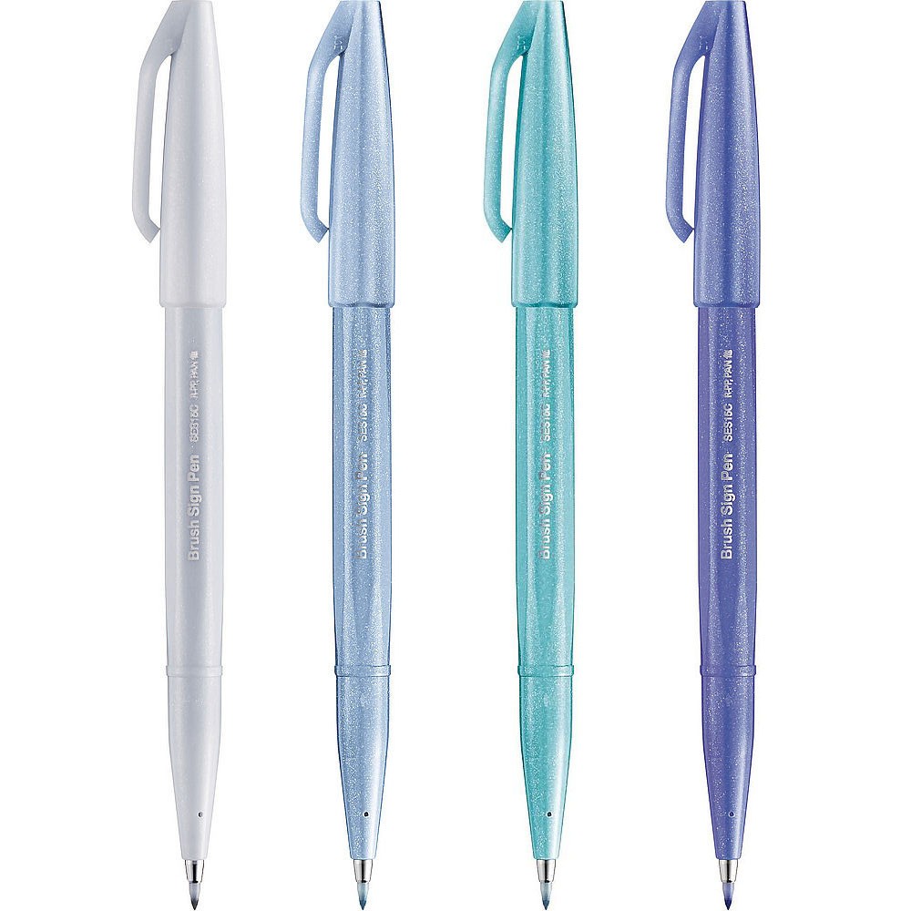 Set of artistic Brush Sign Pen - Pentel - 4 pcs.