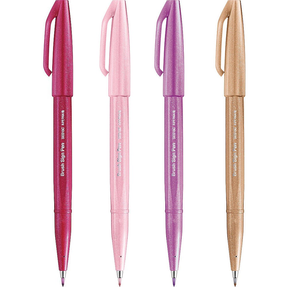 Set of artistic Brush Sign Pen - Pentel - 4 pcs.