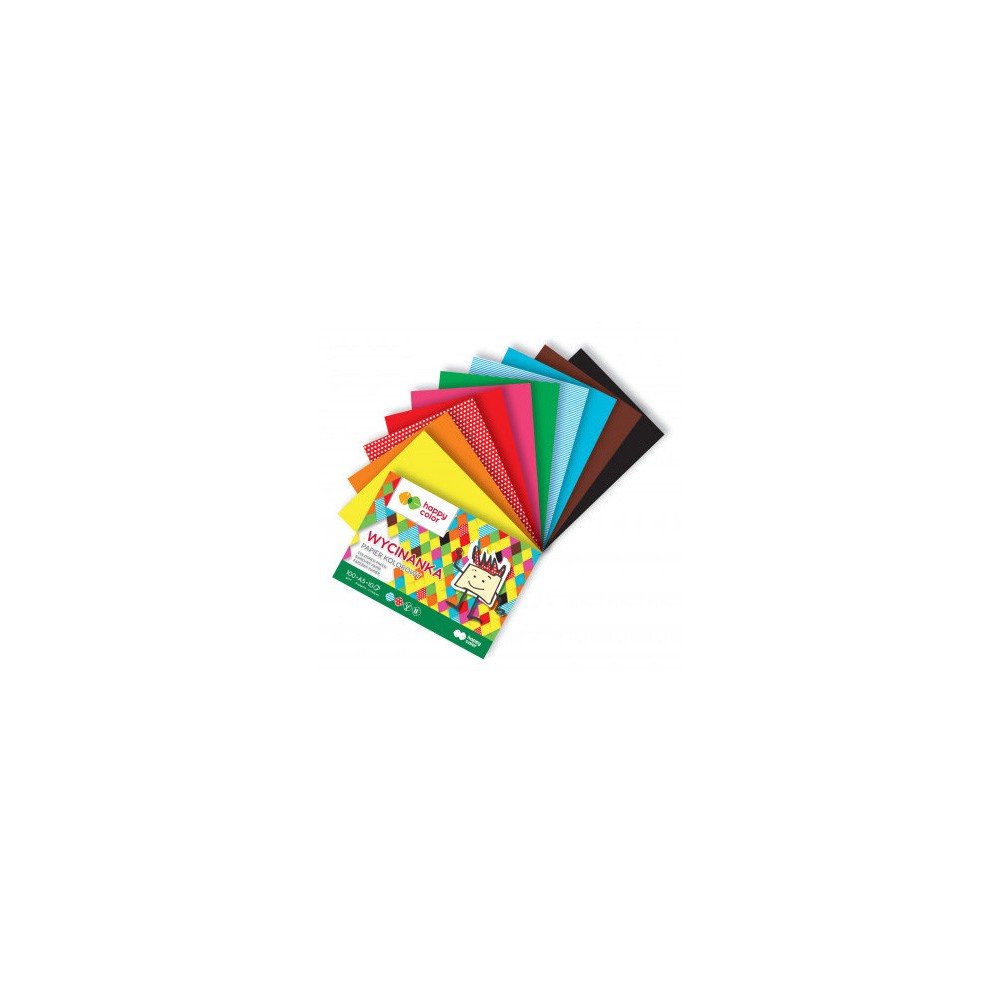 Blok Wycinanka A5 - Happy Color - kolorowy, 100 g, 10 ark.