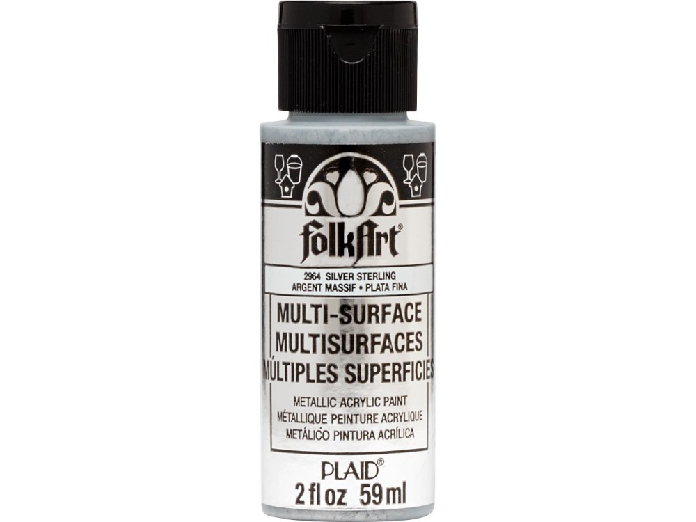 FolkArt Multi-Surface Metallic Acrylic Paints - Sterling Silver