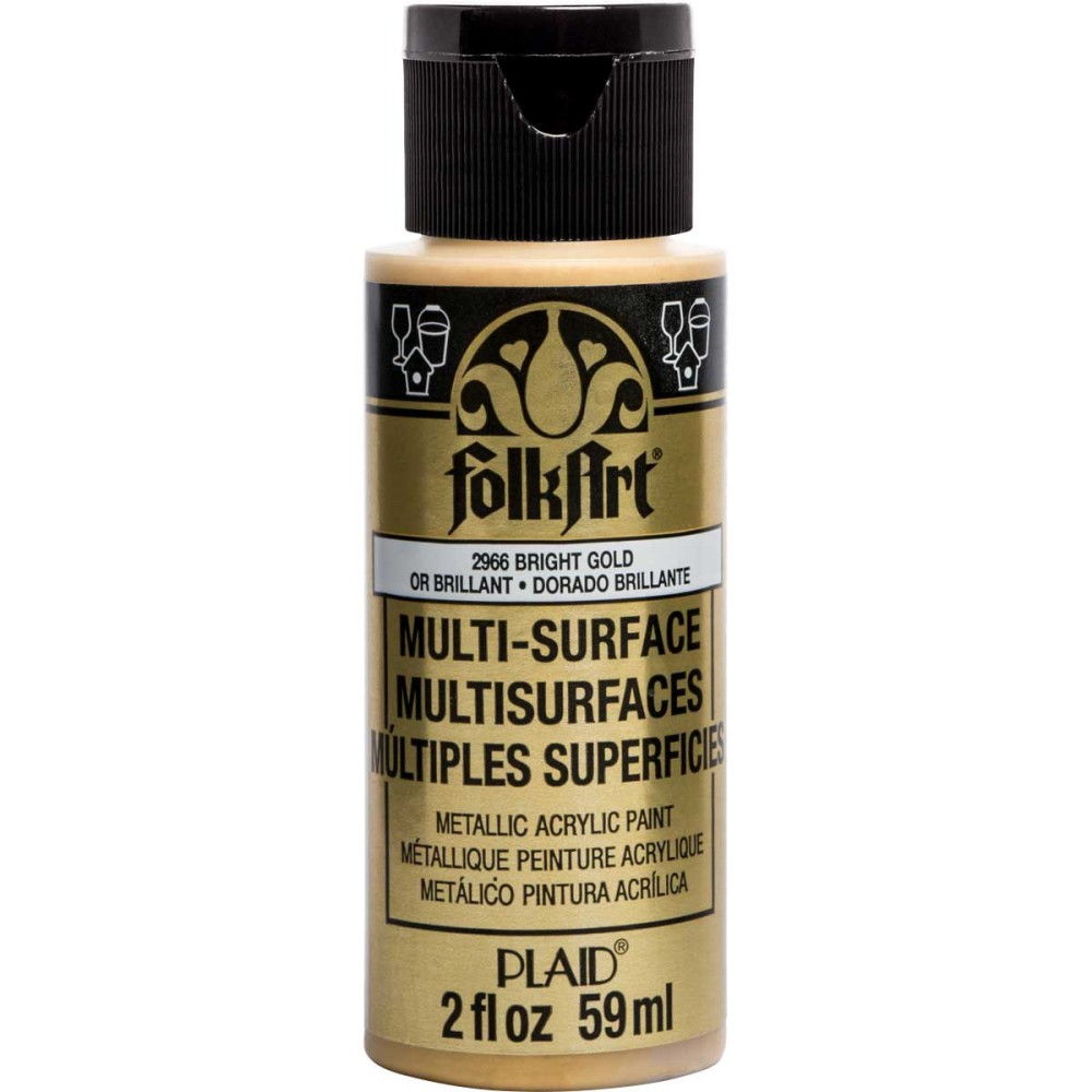 FolkArt Multi-Surface Metallic Acrylic Paints - Bright Gold