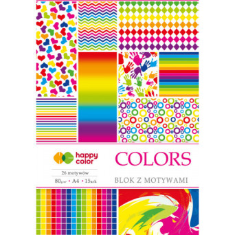 Colors paper pad A4 - Happy Color - 80 g, 15 sheets