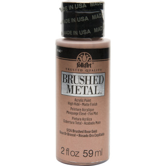 Brushed Metal Acrylic Paint - FolkArt - rose gold, 2 oz.