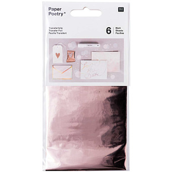 Folia transferowa do złoceń - Paper Poetry - różowe złoto, 6 szt.