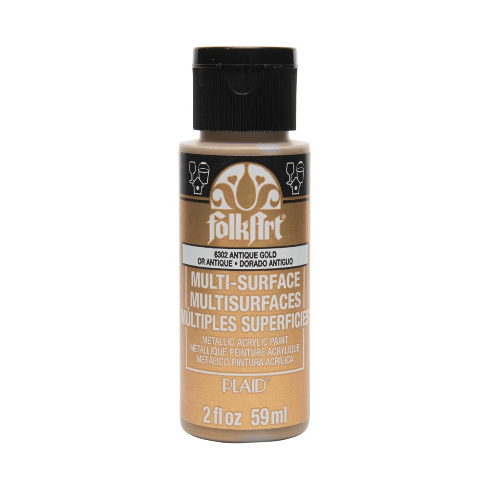 FolkArt Multi-Surface Metallic Acrylic Paints - Anitque Gold