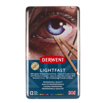 Zestaw kredek Lightfast w metalowej kasecie - Derwent - 12 kolorów