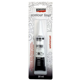 Konturówka do szkła - Pentart - czarna, 20 ml