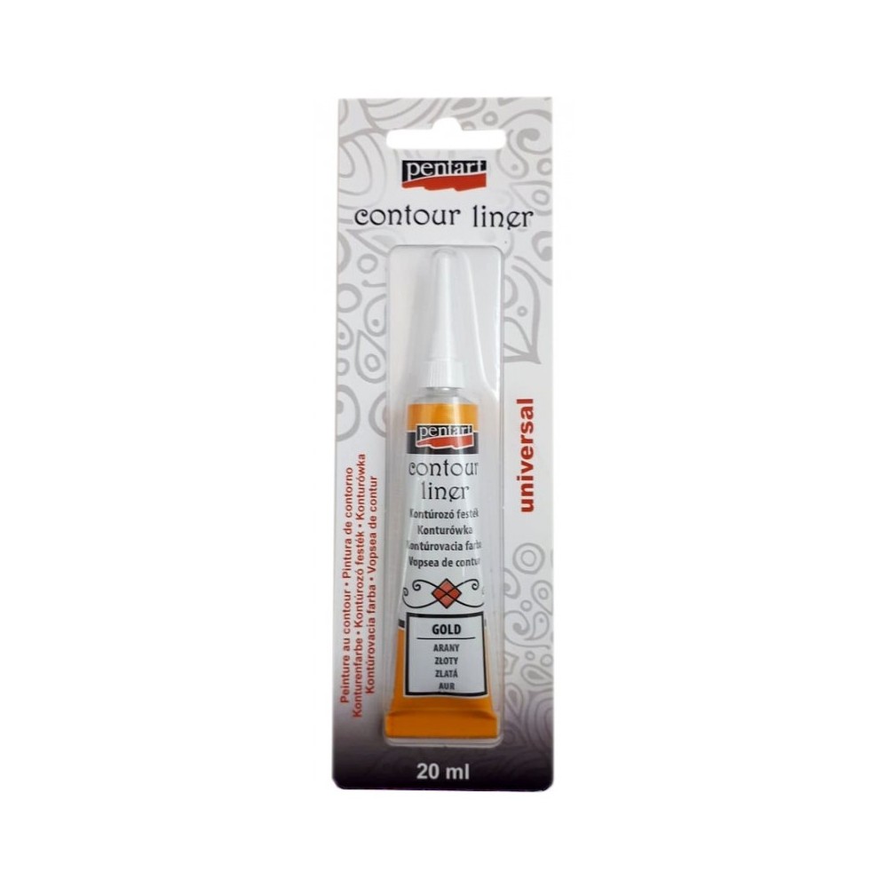 Konturówka do szkła - Pentart - złota metaliczna, 20 ml