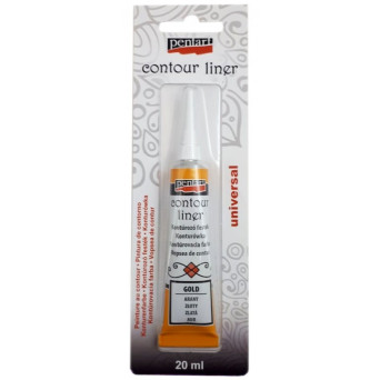 Konturówka do szkła - Pentart - złota metaliczna, 20 ml